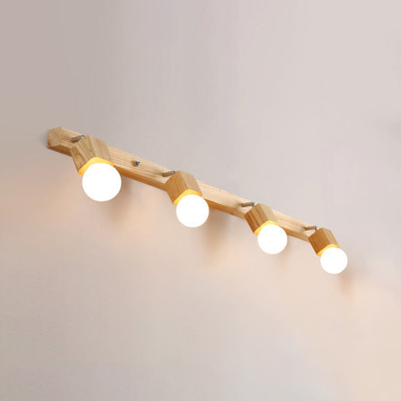 Modern Wooden Vanity Mirror Light Adjustable Armed Bathroom Vanity Sconce Lights 4.0 Wood Clearhalo 'Vanity Lights' 'Wall Lights' Lighting' 2617016