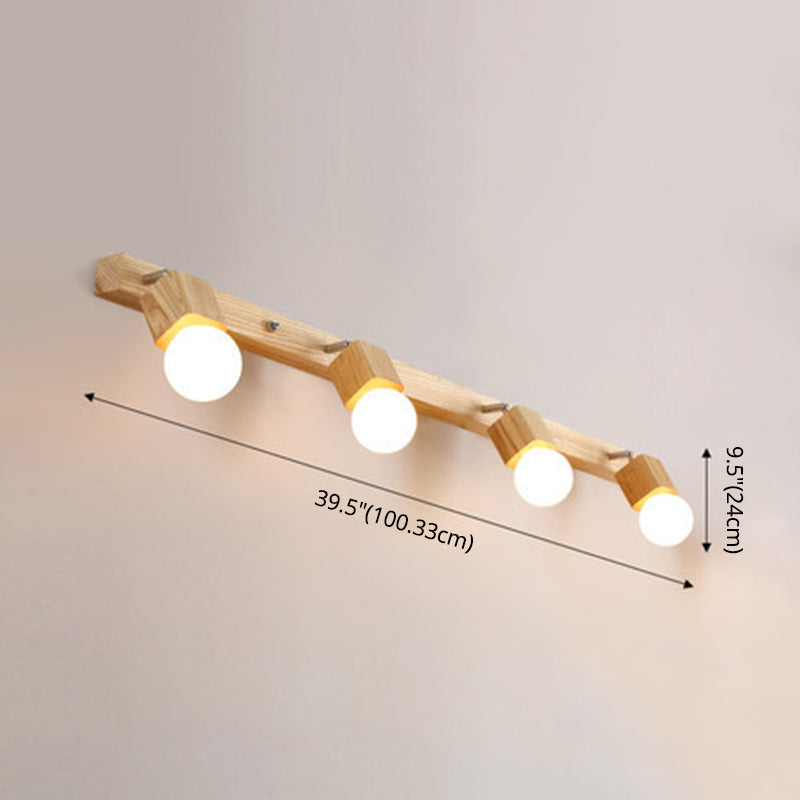 Modern Wooden Vanity Mirror Light Adjustable Armed Bathroom Vanity Sconce Lights Clearhalo 'Vanity Lights' 'Wall Lights' Lighting' 2617020