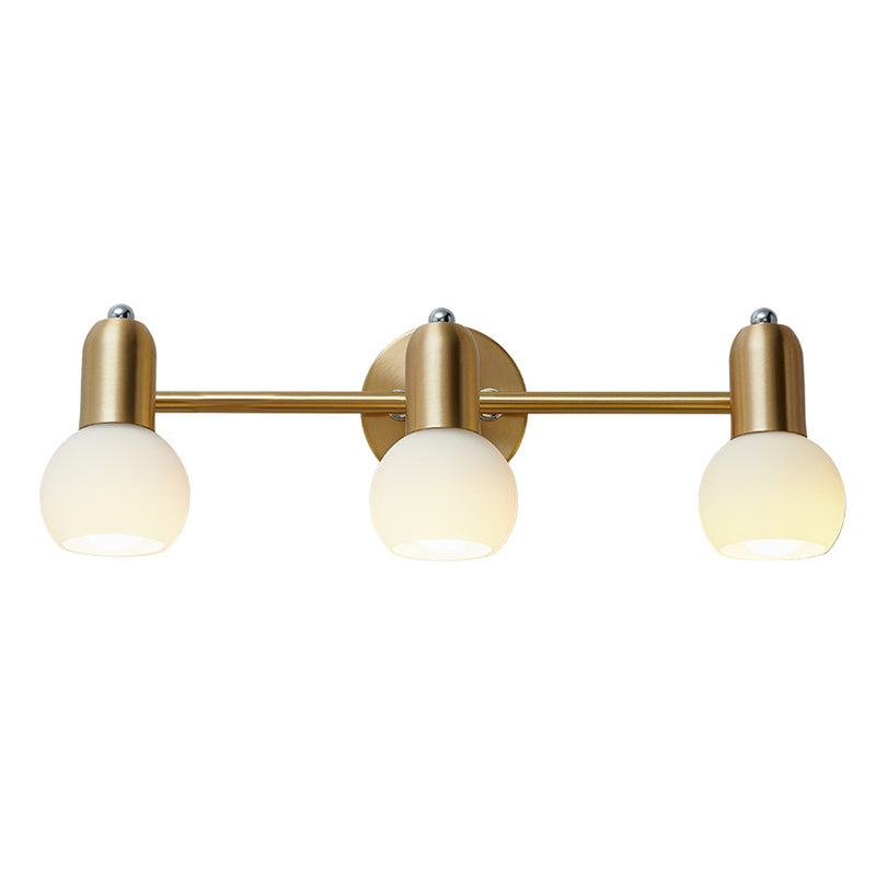 Nordic Luxury Metal Vanity Mirror Lights Down Lighting Bath Vanity Lighting in Glass Shade Clearhalo 'Vanity Lights' 'Wall Lights' Lighting' 2617049