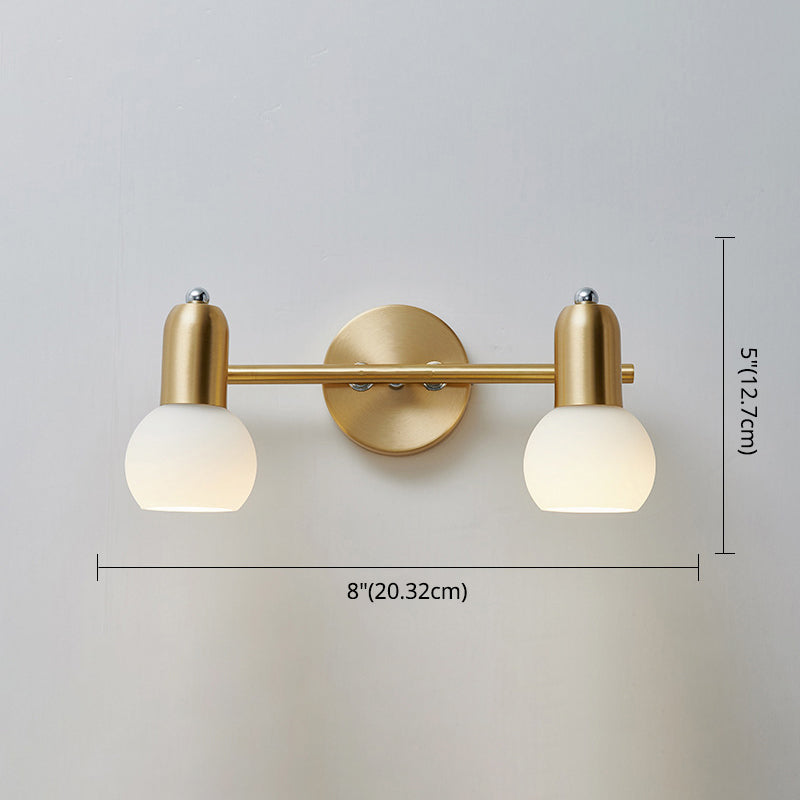 Nordic Luxury Metal Vanity Mirror Lights Down Lighting Bath Vanity Lighting in Glass Shade Clearhalo 'Vanity Lights' 'Wall Lights' Lighting' 2617050