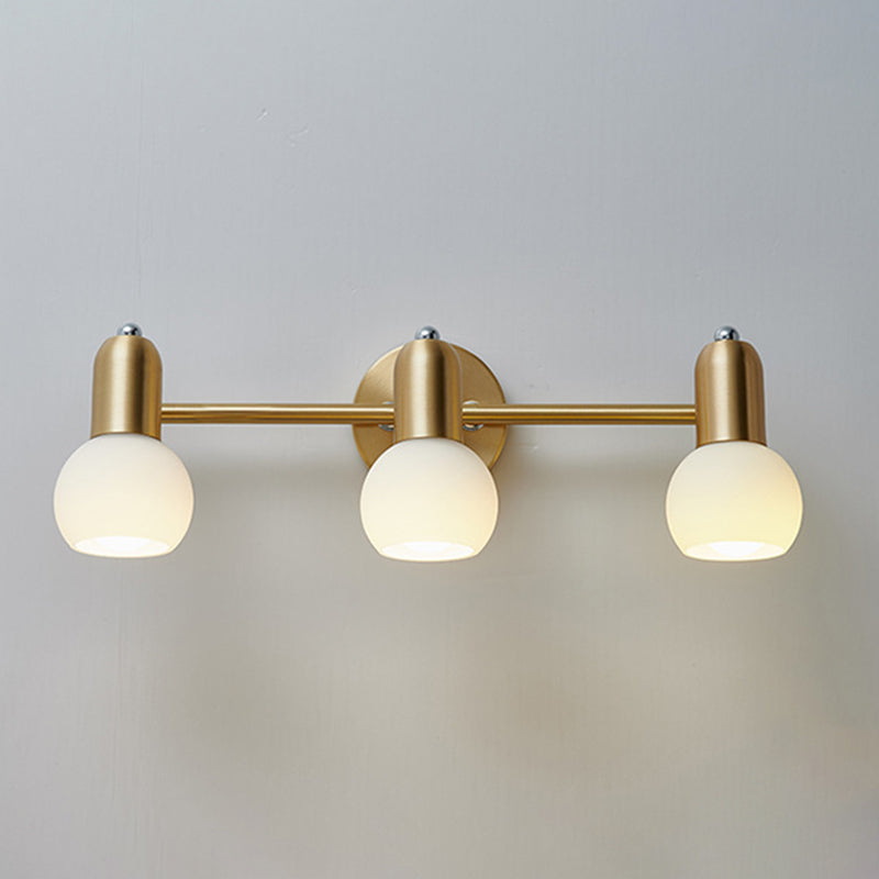 Nordic Luxury Metal Vanity Mirror Lights Down Lighting Bath Vanity Lighting in Glass Shade Clearhalo 'Vanity Lights' 'Wall Lights' Lighting' 2617052