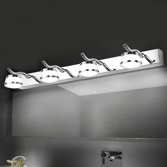 Modern LED Crystal Vanity Mirror Lights Stainless Steel Bathroom Vanity Sconce Lights Clearhalo 'Vanity Lights' 'Wall Lights' Lighting' 2617076