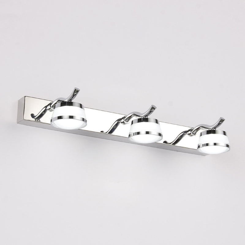 Modern LED Crystal Vanity Mirror Lights Stainless Steel Bathroom Vanity Sconce Lights 3.0 Stainless-Steel Clearhalo 'Vanity Lights' 'Wall Lights' Lighting' 2617077