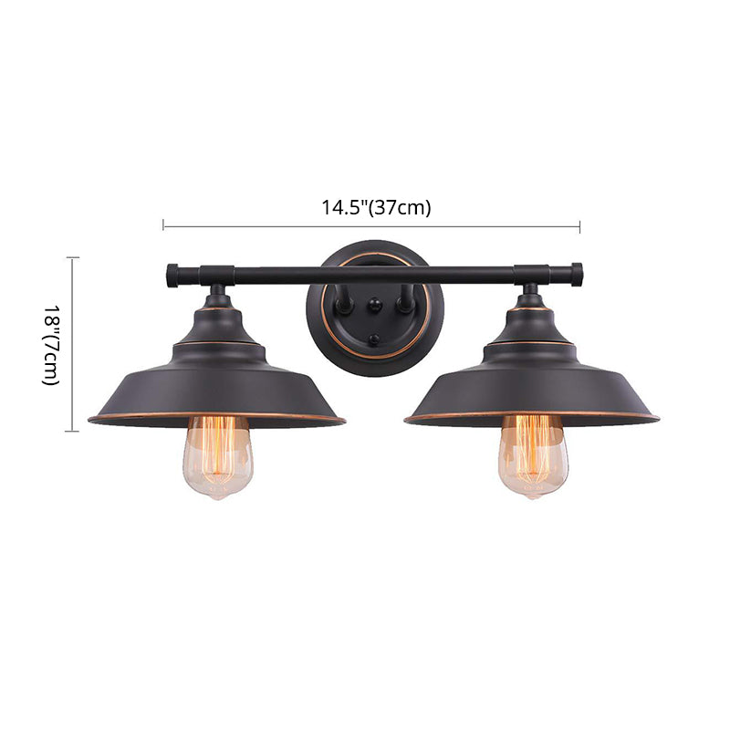 Vintage Industrial Wall Light Sconce 2 Heads Metal Vanity Sconce Lights for Bathroom Clearhalo 'Vanity Lights' 'Wall Lights' Lighting' 2617115