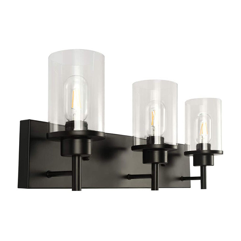 American Style Vanity Mirror Lights Metal Industrial Vanity Wall Light Fixtures for Bathroom 3.0 Black Clearhalo 'Vanity Lights' 'Wall Lights' Lighting' 2617121