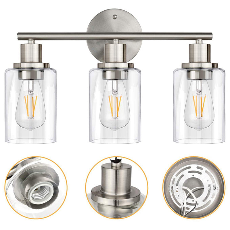 3 Lights Industrial Vanity Mirror Lights Up and Down Lighting Wall Light Sconce for Bathroom Clearhalo 'Vanity Lights' 'Wall Lights' Lighting' 2617157