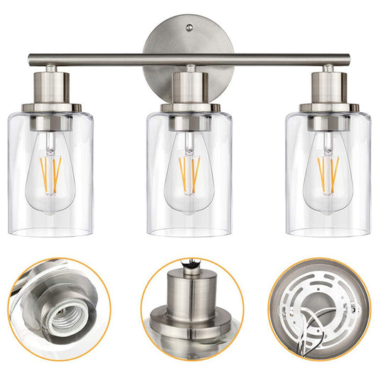 3 Lights Industrial Vanity Mirror Lights Up and Down Lighting Wall Light Sconce for Bathroom Clearhalo 'Vanity Lights' 'Wall Lights' Lighting' 2617157