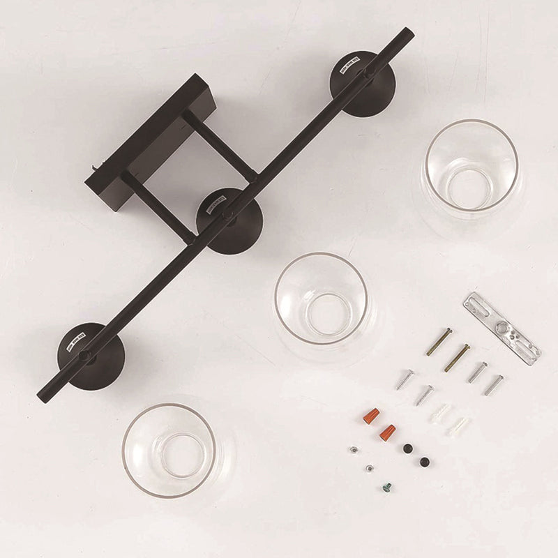 Transparent Glass Cup Shape Vanity Mirror Lights Industrial Style Vanity Fixtures for Bathroom Clearhalo 'Vanity Lights' 'Wall Lights' Lighting' 2617169