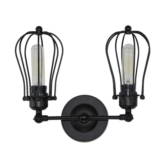 Vintage Double Vanity Lighting Industrial Style Wall Mounted Lamp for Bedroom Bathroom Clearhalo 'Vanity Lights' 'Wall Lights' Lighting' 2617183