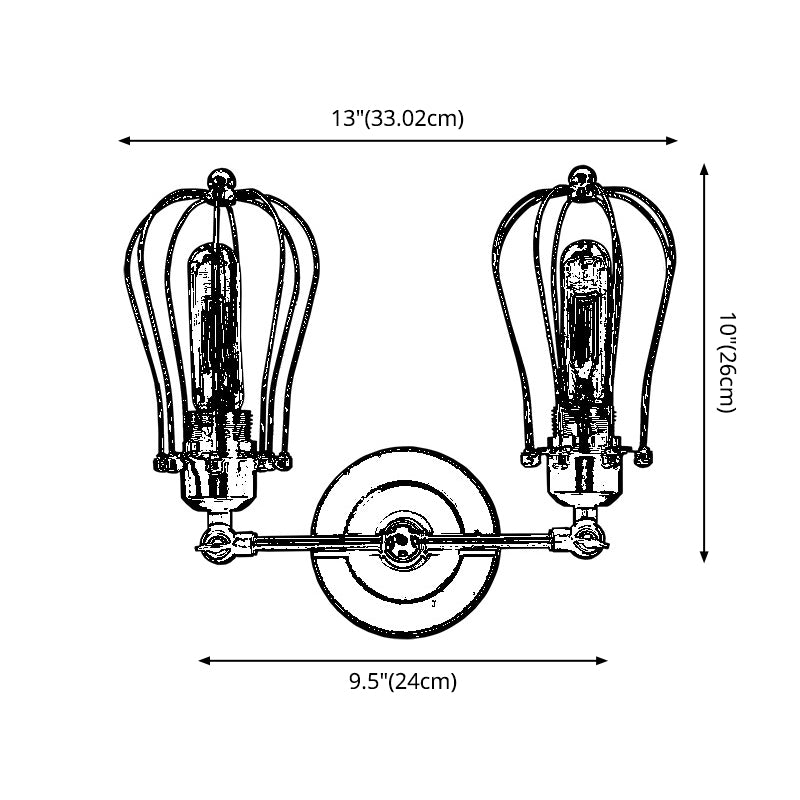 Vintage Double Vanity Lighting Industrial Style Wall Mounted Lamp for Bedroom Bathroom Clearhalo 'Vanity Lights' 'Wall Lights' Lighting' 2617184