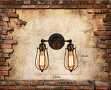 Industrial Metal Wall Mounted Vanity Lights 2 Heads over Mirror Vanity Lights in Metal Cage Clearhalo 'Vanity Lights' 'Wall Lights' Lighting' 2617190