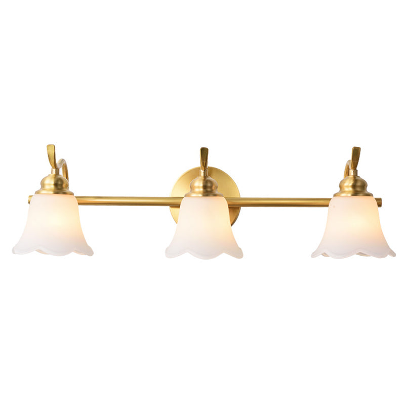 American Brass Indoor Wall Lighting Down Lighting Vanity Light above Mirror in Frosted Glass Clearhalo 'Vanity Lights' 'Wall Lights' Lighting' 2617232