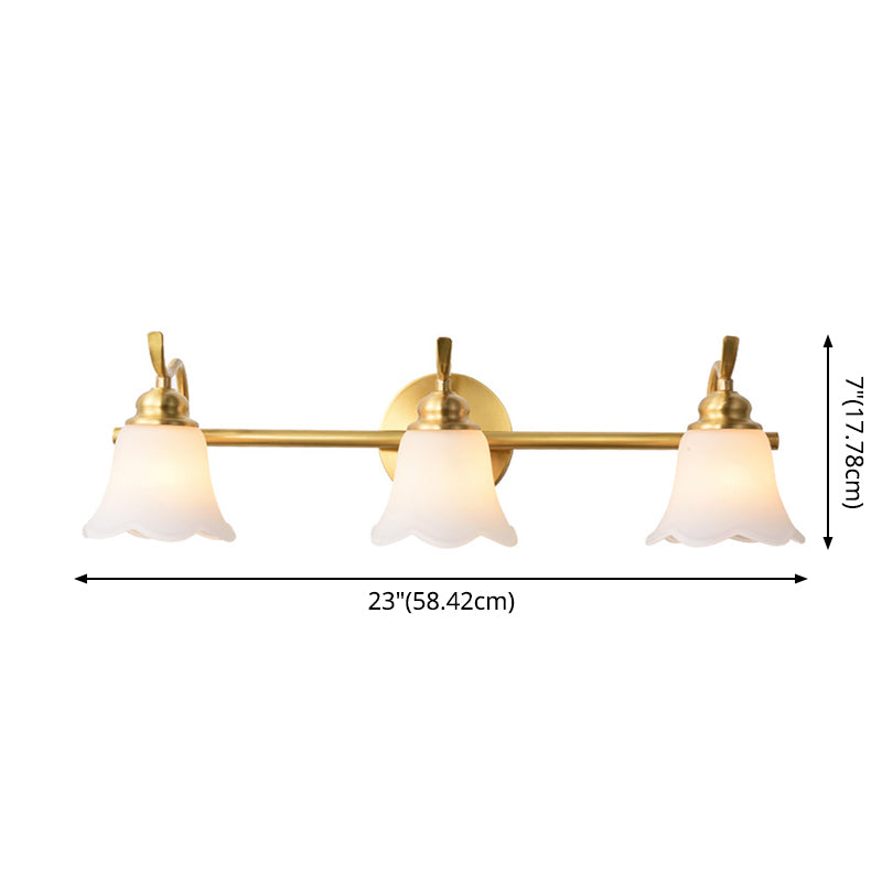 American Brass Indoor Wall Lighting Down Lighting Vanity Light above Mirror in Frosted Glass Clearhalo 'Vanity Lights' 'Wall Lights' Lighting' 2617233