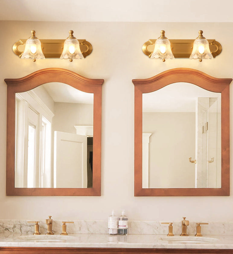 American Brass Indoor Wall Lighting Down Lighting Vanity Light above Mirror in Frosted Glass Clearhalo 'Vanity Lights' 'Wall Lights' Lighting' 2617239