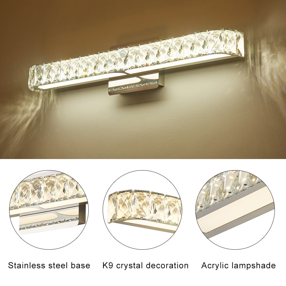 Opulent Inlaid Crystal Vanity Light Fixture Modern Style Vanity Sconce for Bathroom Clearhalo 'Vanity Lights' 'Wall Lights' Lighting' 2617346