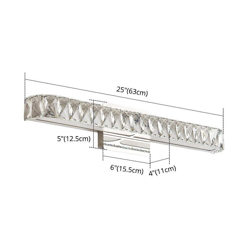 Opulent Inlaid Crystal Vanity Light Fixture Modern Style Vanity Sconce for Bathroom Clearhalo 'Vanity Lights' 'Wall Lights' Lighting' 2617348