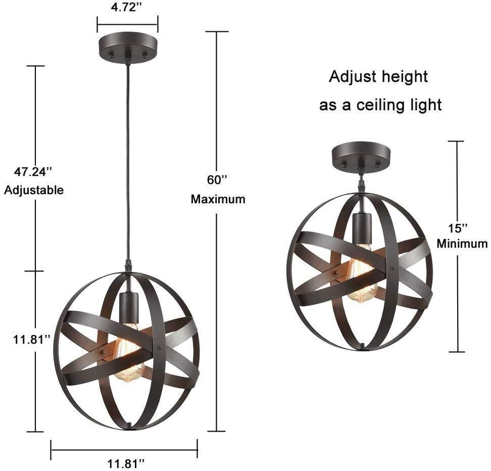 1 Light Cage Globe Pendant Light Industrial Metal Ceiling Light with Hanging Cord for Restaurant Clearhalo 'Ceiling Lights' 'Pendant Lights' 'Pendants' Lighting' options 2617400