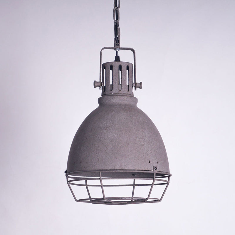 1 Light Bowl Light Kit Retro Industrial Metal Hanging Light with Hanging Chain for Restaurant Clearhalo 'Ceiling Lights' 'Pendant Lights' 'Pendants' Lighting' options 2617404
