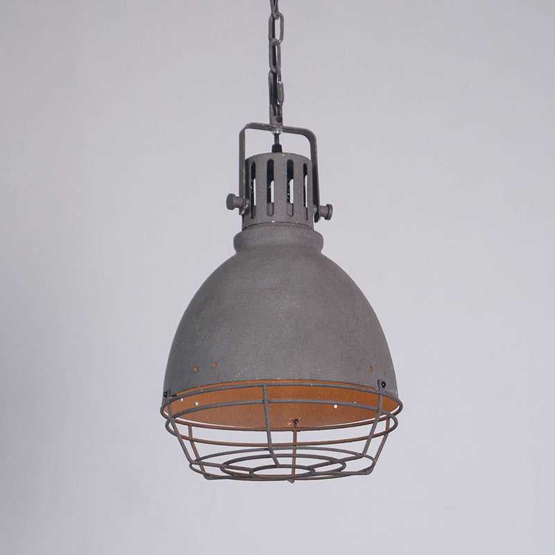 1 Light Bowl Light Kit Retro Industrial Metal Hanging Light with Hanging Chain for Restaurant Clearhalo 'Ceiling Lights' 'Pendant Lights' 'Pendants' Lighting' options 2617407