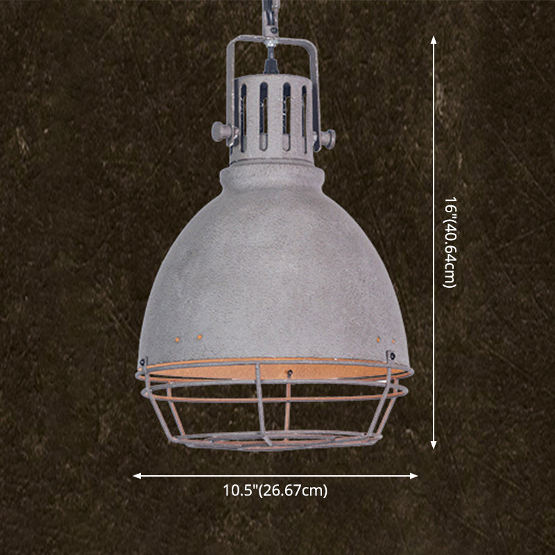 1 Light Bowl Light Kit Retro Industrial Metal Hanging Light with Hanging Chain for Restaurant Clearhalo 'Ceiling Lights' 'Pendant Lights' 'Pendants' Lighting' options 2617410