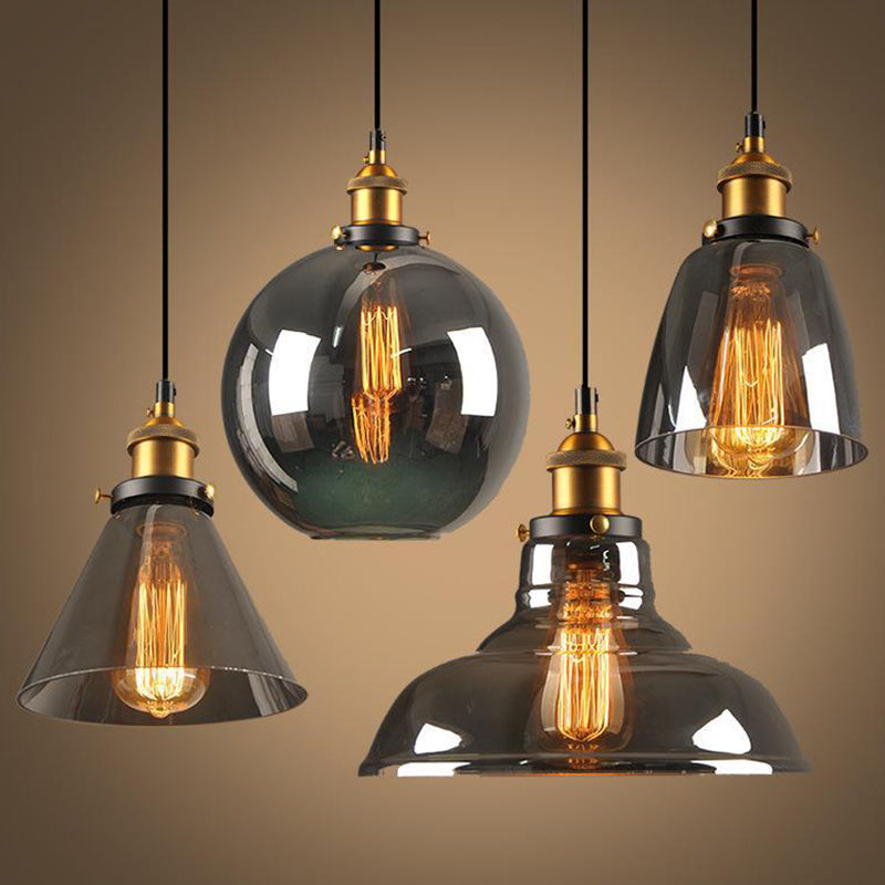 1 Light Hanging Pendant Lights Nordic Industrial Style Mirrored Glass Pendant Ceiling Lights Clearhalo 'Ceiling Lights' 'Pendant Lights' 'Pendants' Lighting' 2617480