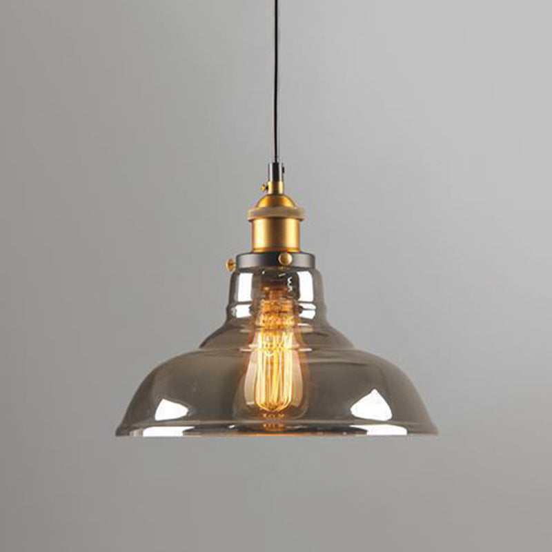 1 Light Hanging Pendant Lights Nordic Industrial Style Mirrored Glass Pendant Ceiling Lights Smoke Gray Barn Clearhalo 'Ceiling Lights' 'Pendant Lights' 'Pendants' Lighting' 2617486