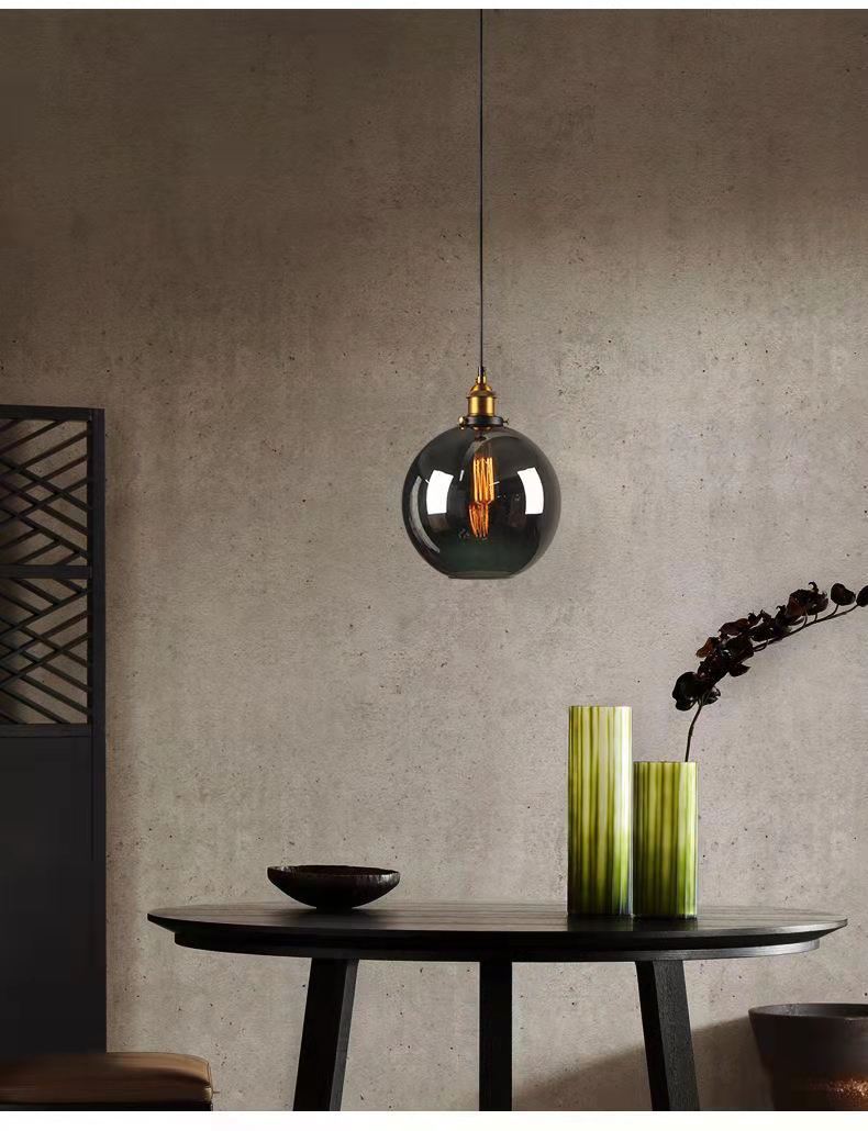 1 Light Hanging Pendant Lights Nordic Industrial Style Mirrored Glass Pendant Ceiling Lights Clearhalo 'Ceiling Lights' 'Pendant Lights' 'Pendants' Lighting' 2617499