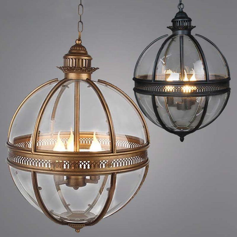 Globe Hanging Pendant Light Industrial Style Glass Pendant Light Fixtures for Restaurant Clearhalo 'Ceiling Lights' 'Pendant Lights' 'Pendants' Lighting' 2617516