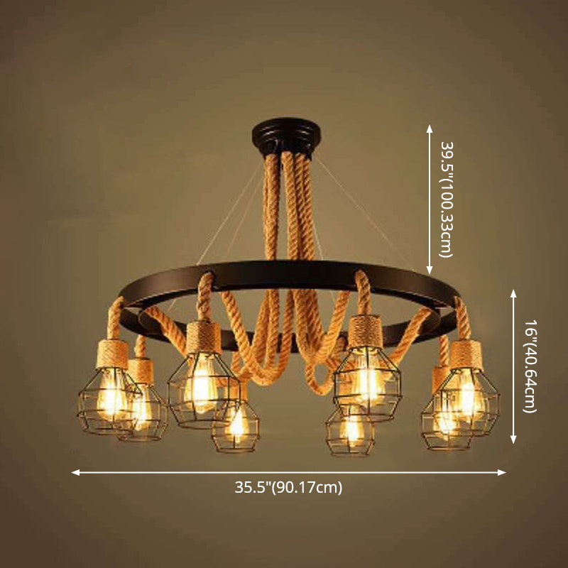 Cage Multi Drop Light Fittings Industrial Metal Hanging Pendant Lights for Restaurant Clearhalo 'Ceiling Lights' 'Pendant Lights' 'Pendants' Lighting' 2618281