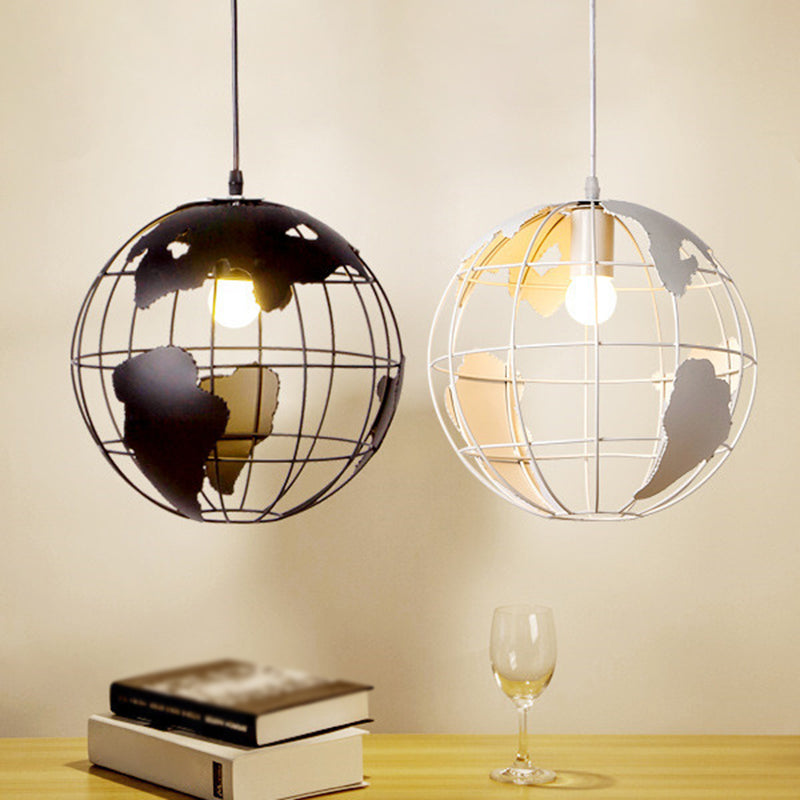 1 Light Globe Hanging Light Fixtures Retro Industrial Metal Ceiling Pendant for Bar Clearhalo 'Ceiling Lights' 'Pendant Lights' 'Pendants' Lighting' 2618283