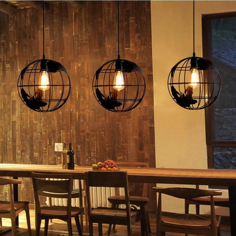 1 Light Globe Hanging Light Fixtures Retro Industrial Metal Ceiling Pendant for Bar Clearhalo 'Ceiling Lights' 'Pendant Lights' 'Pendants' Lighting' 2618286