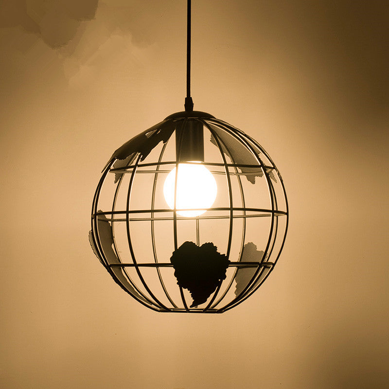 1 Light Globe Hanging Light Fixtures Retro Industrial Metal Ceiling Pendant for Bar Clearhalo 'Ceiling Lights' 'Pendant Lights' 'Pendants' Lighting' 2618289