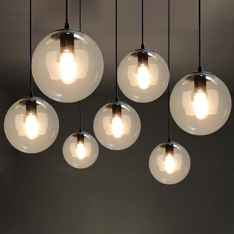 1 Light Globe Light Pendant Nordic Industrial Style Glass Hanging Lights for Restaurant Clearhalo 'Ceiling Lights' 'Pendant Lights' 'Pendants' Lighting' 2618314