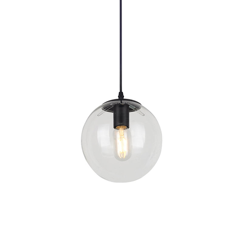 1 Light Globe Light Pendant Nordic Industrial Style Glass Hanging Lights for Restaurant Clearhalo 'Ceiling Lights' 'Pendant Lights' 'Pendants' Lighting' 2618315