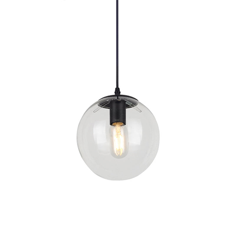 1 Light Globe Light Pendant Nordic Industrial Style Glass Hanging Lights for Restaurant Clearhalo 'Ceiling Lights' 'Pendant Lights' 'Pendants' Lighting' 2618317