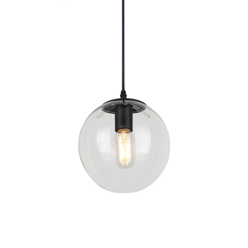 1 Light Globe Light Pendant Nordic Industrial Style Glass Hanging Lights for Restaurant Clearhalo 'Ceiling Lights' 'Pendant Lights' 'Pendants' Lighting' 2618319