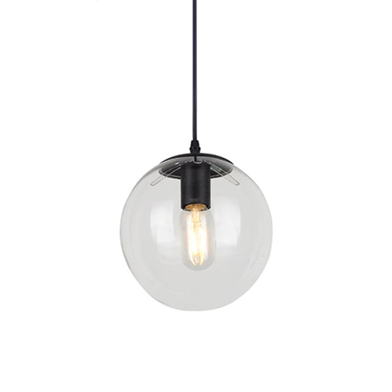 1 Light Globe Light Pendant Nordic Industrial Style Glass Hanging Lights for Restaurant Clearhalo 'Ceiling Lights' 'Pendant Lights' 'Pendants' Lighting' 2618320