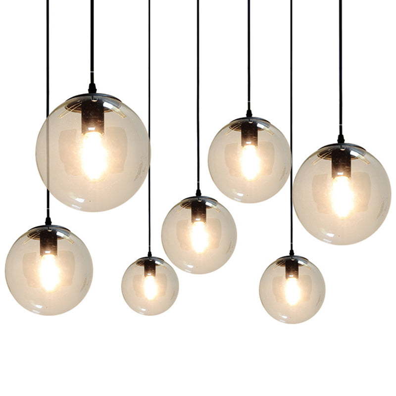 1 Light Globe Light Pendant Nordic Industrial Style Glass Hanging Lights for Restaurant Clearhalo 'Ceiling Lights' 'Pendant Lights' 'Pendants' Lighting' 2618323