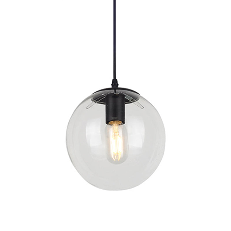 1 Light Globe Light Pendant Nordic Industrial Style Glass Hanging Lights for Restaurant Clearhalo 'Ceiling Lights' 'Pendant Lights' 'Pendants' Lighting' 2618324