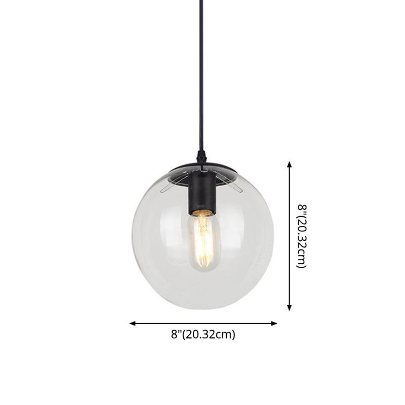 1 Light Globe Light Pendant Nordic Industrial Style Glass Hanging Lights for Restaurant Clearhalo 'Ceiling Lights' 'Pendant Lights' 'Pendants' Lighting' 2618326