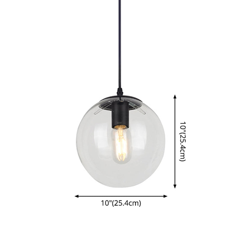 1 Light Globe Light Pendant Nordic Industrial Style Glass Hanging Lights for Restaurant Clearhalo 'Ceiling Lights' 'Pendant Lights' 'Pendants' Lighting' 2618327