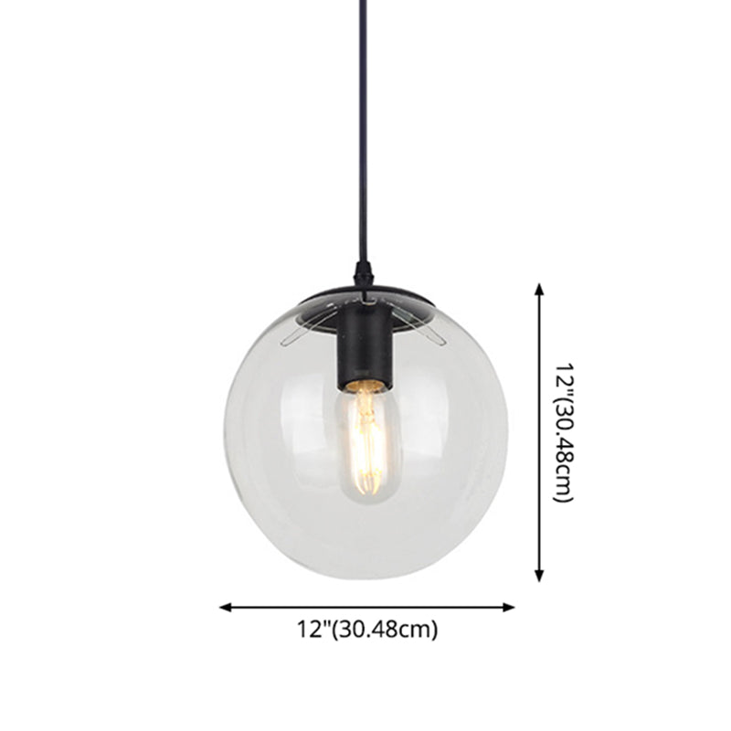 1 Light Globe Light Pendant Nordic Industrial Style Glass Hanging Lights for Restaurant Clearhalo 'Ceiling Lights' 'Pendant Lights' 'Pendants' Lighting' 2618328