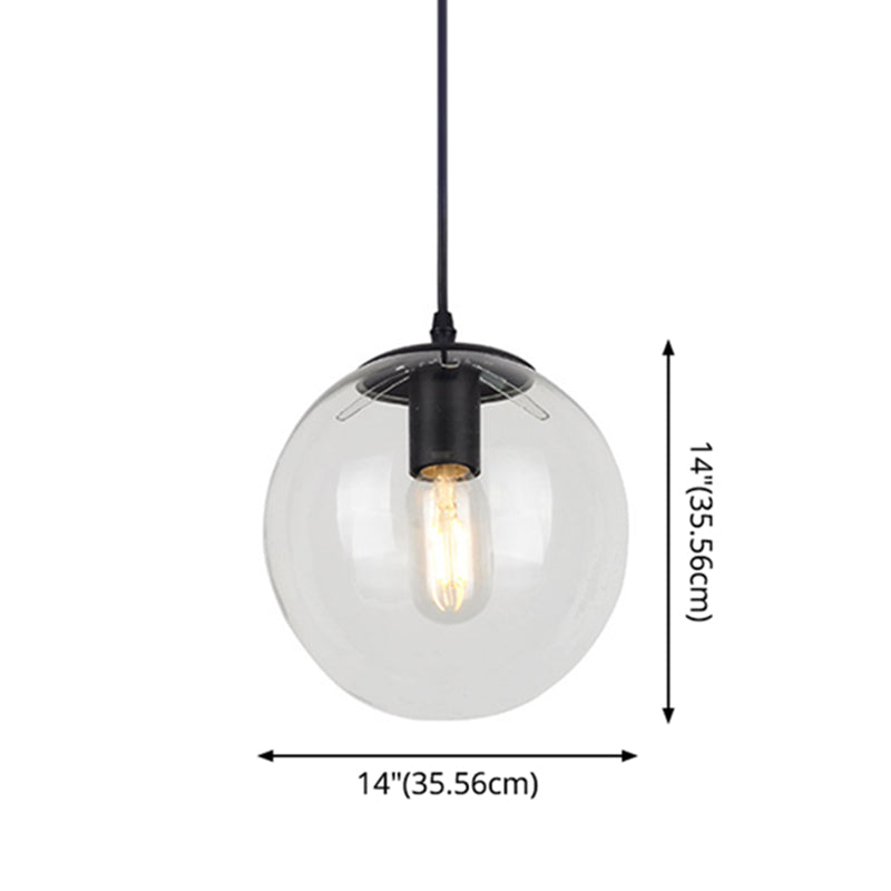 1 Light Globe Light Pendant Nordic Industrial Style Glass Hanging Lights for Restaurant Clearhalo 'Ceiling Lights' 'Pendant Lights' 'Pendants' Lighting' 2618329