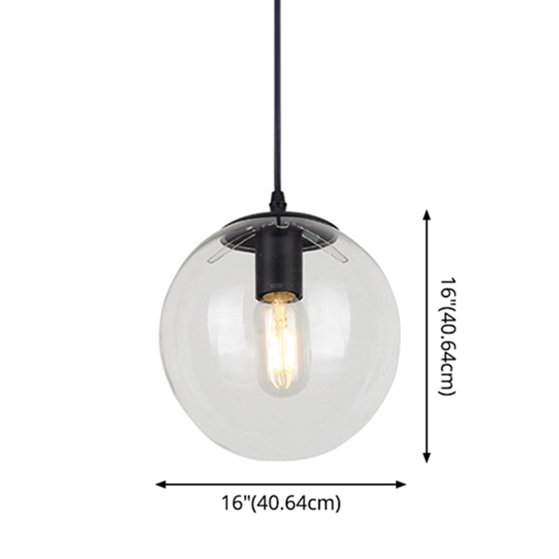 1 Light Globe Light Pendant Nordic Industrial Style Glass Hanging Lights for Restaurant Clearhalo 'Ceiling Lights' 'Pendant Lights' 'Pendants' Lighting' 2618330