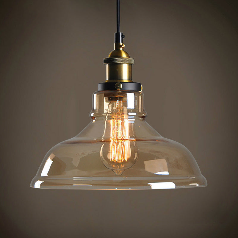 1 Light Hanging Light Fixtures Retro Industrial Style Glass Hanging Pendant Lights for Bar Clearhalo 'Ceiling Lights' 'Pendant Lights' 'Pendants' Lighting' 2618331