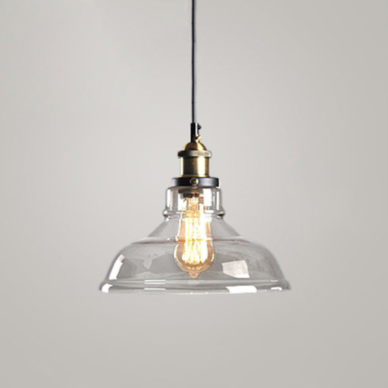 1 Light Hanging Light Fixtures Retro Industrial Style Glass Hanging Pendant Lights for Bar Clearhalo 'Ceiling Lights' 'Pendant Lights' 'Pendants' Lighting' 2618332