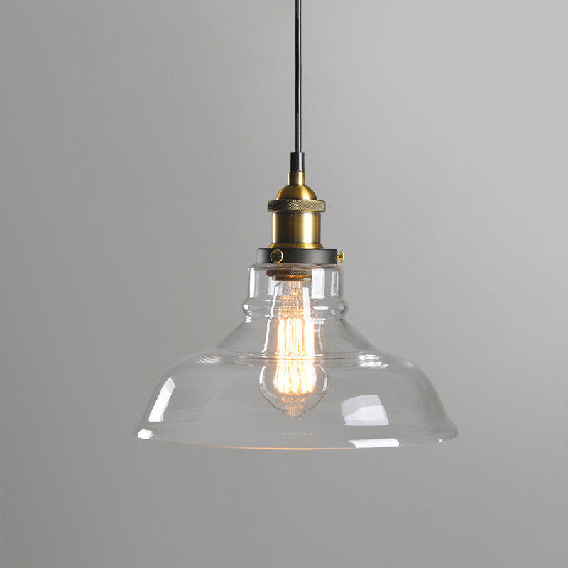 1 Light Hanging Light Fixtures Retro Industrial Style Glass Hanging Pendant Lights for Bar Clearhalo 'Ceiling Lights' 'Pendant Lights' 'Pendants' Lighting' 2618334