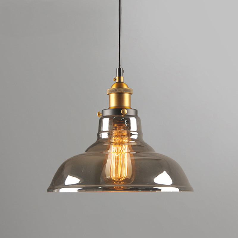 1 Light Hanging Light Fixtures Retro Industrial Style Glass Hanging Pendant Lights for Bar Clearhalo 'Ceiling Lights' 'Pendant Lights' 'Pendants' Lighting' 2618337