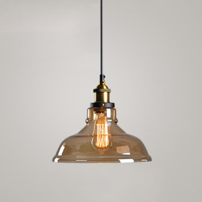 1 Light Hanging Light Fixtures Retro Industrial Style Glass Hanging Pendant Lights for Bar Clearhalo 'Ceiling Lights' 'Pendant Lights' 'Pendants' Lighting' 2618339