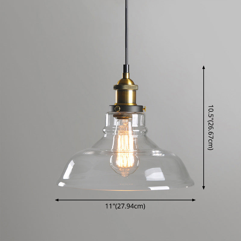 1 Light Hanging Light Fixtures Retro Industrial Style Glass Hanging Pendant Lights for Bar Clearhalo 'Ceiling Lights' 'Pendant Lights' 'Pendants' Lighting' 2618343